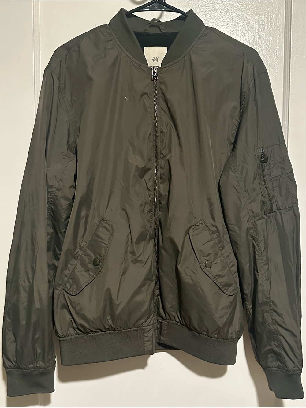 H&M Men's Olive Bomber Jacket